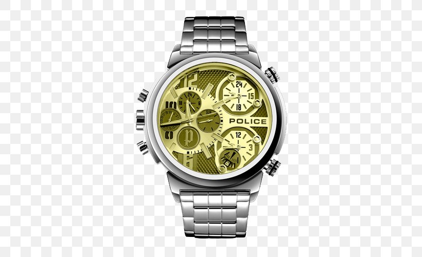 Watch Quartz Clock Police Chronograph, PNG, 500x500px, Watch, Brand, Chronograph, Clock, Dial Download Free
