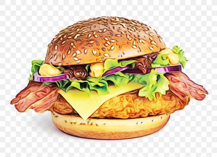 Hamburger, PNG, 800x596px, Watercolor, Burger King Premium Burgers, Cheeseburger, Cuisine, Dish Download Free