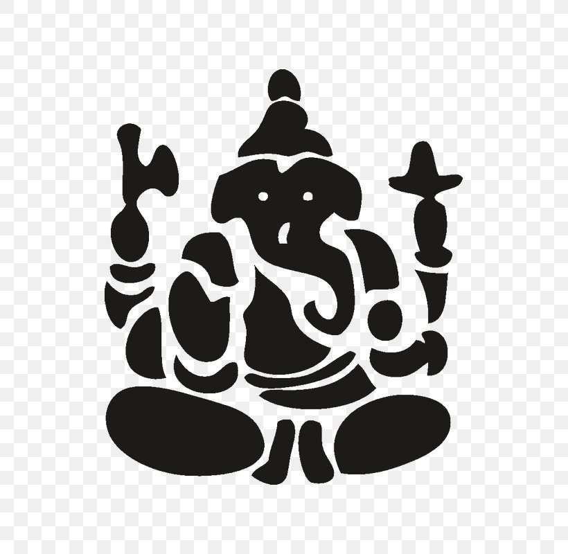 Ganesha Hinduism Ganesh Chaturthi Om Image, PNG, 800x800px, Ganesha, Black And White, Chaturthi, Deity, Diwali Download Free