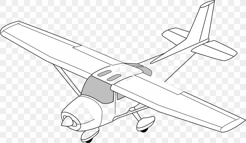 Airplane Cessna Clip Art, PNG, 1280x745px, Airplane, Aerospace Engineering, Aircraft, Artwork, Black And White Download Free
