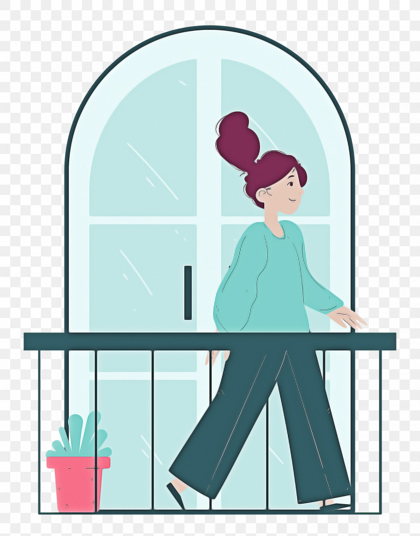Balcony Home Rest, PNG, 1961x2500px, Balcony, Behavior, Cartoon, Home, Human Download Free