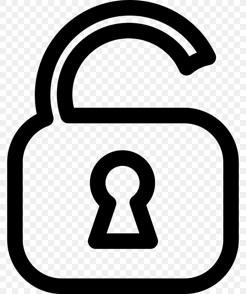 Padlock, PNG, 773x980px, Padlock, Area, Black And White, Lock, Outline Download Free