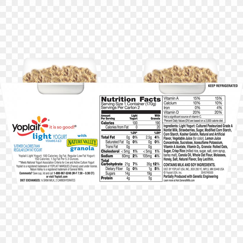 Food Yoplait Yoghurt Nutrition Facts Label Granola, PNG, 1800x1800px, Food, Blueberry, Calorie, Cup, Fat Download Free