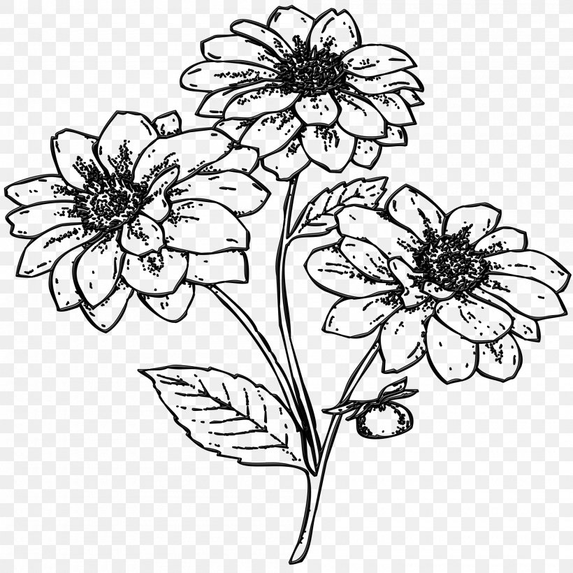 Clip Art Image Drawing Flower Desktop Wallpaper, PNG, 2000x2000px, Drawing, Art, Artwork, Black And White, Chrysanths Download Free