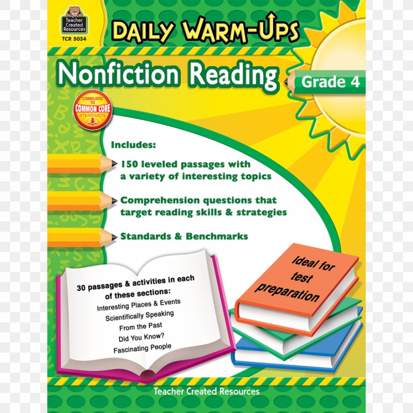 Daily Warm-Ups: Nonfiction Reading, Grade 4 Daily Warm-Ups Nonfiction Reading Grade 2 Daily Warm-Ups: Nonfiction Reading Grd 6 Daily Warm-Ups: Problem Solving Math Grade 6 Non-fiction, PNG, 900x900px, Nonfiction, Area, Education, Homeschooling, Reading Download Free