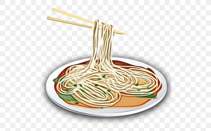 Chinese Noodles Soba Bucatini Spaghetti Chinese Cuisine, PNG, 512x512px, Watercolor, Bigoli, Bucatini, Capellini, Carbonara Download Free