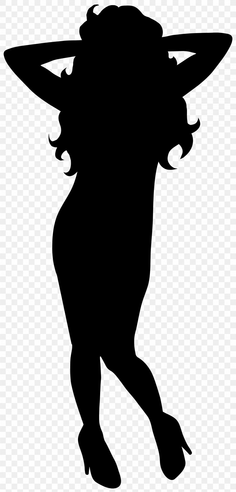 Silhouette Dance Clip Art, PNG, 3837x8000px, Silhouette, Art, Black, Black And White, Cartoon Download Free