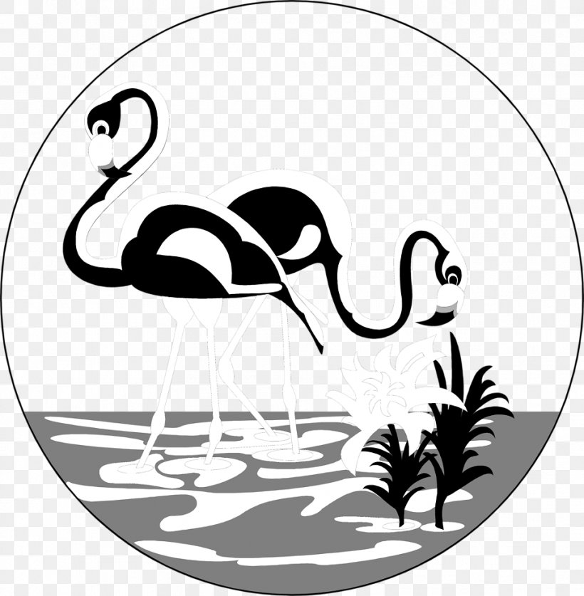 Flamingo Drawing Black And White Clip Art, PNG, 958x979px, Flamingo, Area, Beak, Bird, Black And White Download Free