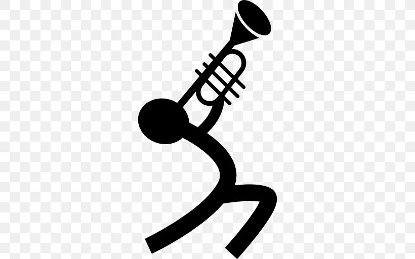 Trumpet Musician Musical Instruments Stick Figure, PNG, 512x512px, Watercolor, Cartoon, Flower, Frame, Heart Download Free
