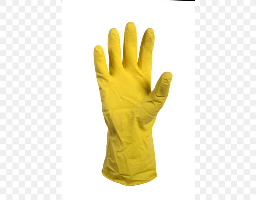 Rubber Glove Natural Rubber Latex Yellow, PNG, 640x640px, Glove, Cleaning, Finger, Food Safety, Hand Download Free