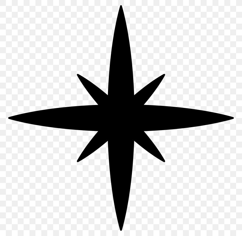 Compass Silhouette Cardinal Direction, PNG, 800x800px, Compass, Black And White, Cardinal Direction, Compass Rose, Leaf Download Free