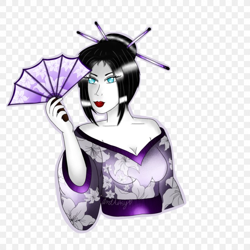Geisha Character Fiction, PNG, 1024x1024px, Watercolor, Cartoon, Flower, Frame, Heart Download Free