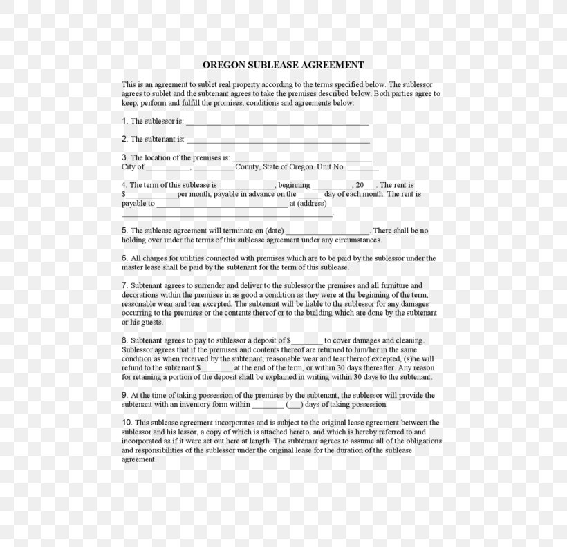 Lease Rental Agreement Form Contract Renting, PNG, 612x792px, Lease, Addendum, Apartment, Area, Commercial Property Download Free