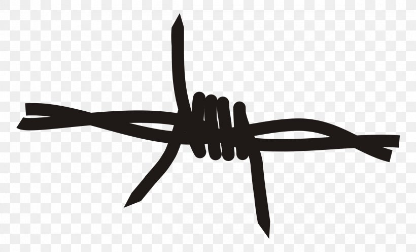 Barbed Wire Clip Art, PNG, 2400x1452px, Barbed Wire, Black And White, Copper Conductor, Electrical Wires Cable, Fence Download Free