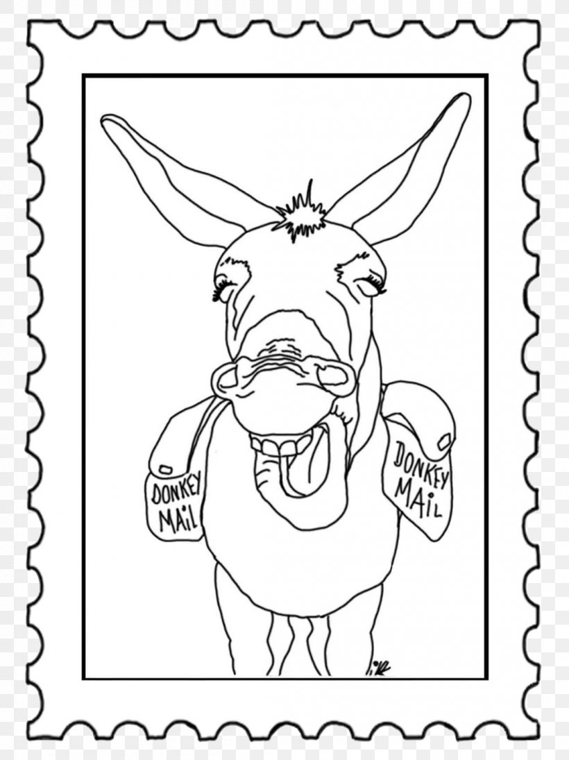 Coloring Book Line Art Donkey Pack Animal, PNG, 1100x1469px, Coloring Book, Area, Art, Black And White, Book Download Free