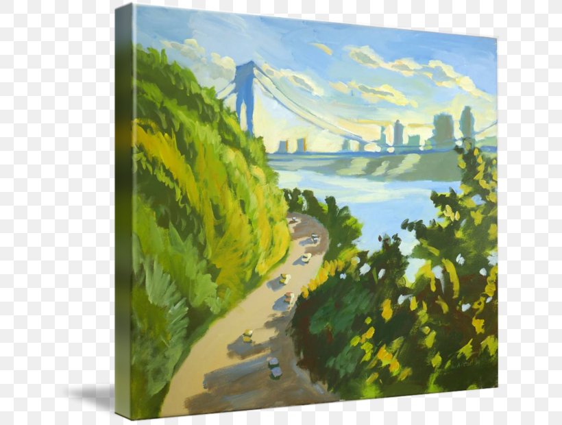 Watercolor Painting George Washington Bridge Gallery Wrap, PNG, 650x620px, Painting, Acrylic Paint, Acrylic Resin, Art, Artwork Download Free
