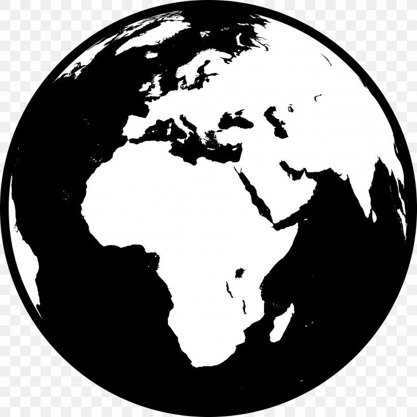 Globe Black And White World Clip Art, PNG, 2400x2400px, Globe, Astronomical Object, Black And White, Earth, Grayscale Download Free