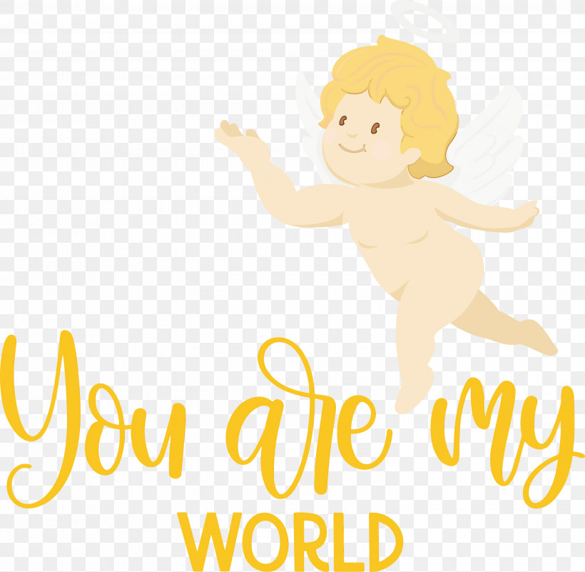 T-shirt Text Cartoon Tapestry Sticker, PNG, 3000x2931px, You Are My World, Cartoon, Paint, Sticker, Tapestry Download Free