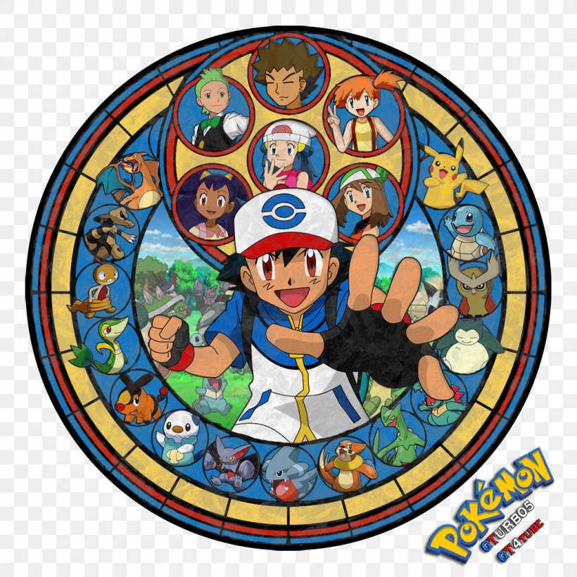 Ash Ketchum Pokémon X And Y Pikachu Pokémon Channel Stained Glass, PNG, 1080x1080px, Ash Ketchum, Area, Art, Cubone, Cyndaquil Download Free