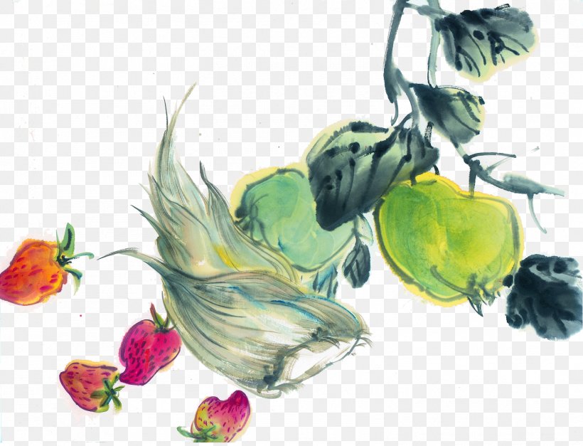 Vegetable Watercolor Painting Ink Wash Painting Auglis, PNG, 1505x1152px, Vegetable, Artwork, Auglis, Beak, Bird Download Free