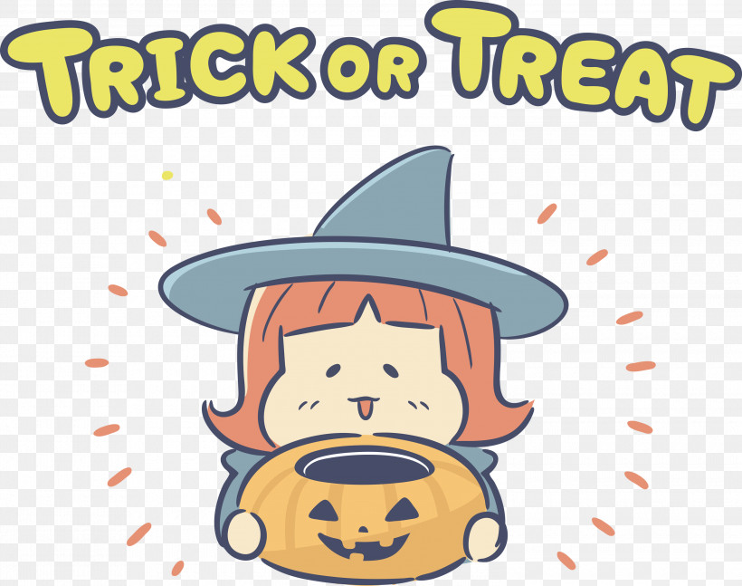 TRICK OR TREAT Happy Halloween, PNG, 3000x2369px, Trick Or Treat, Biology, Cartoon, Happiness, Happy Halloween Download Free