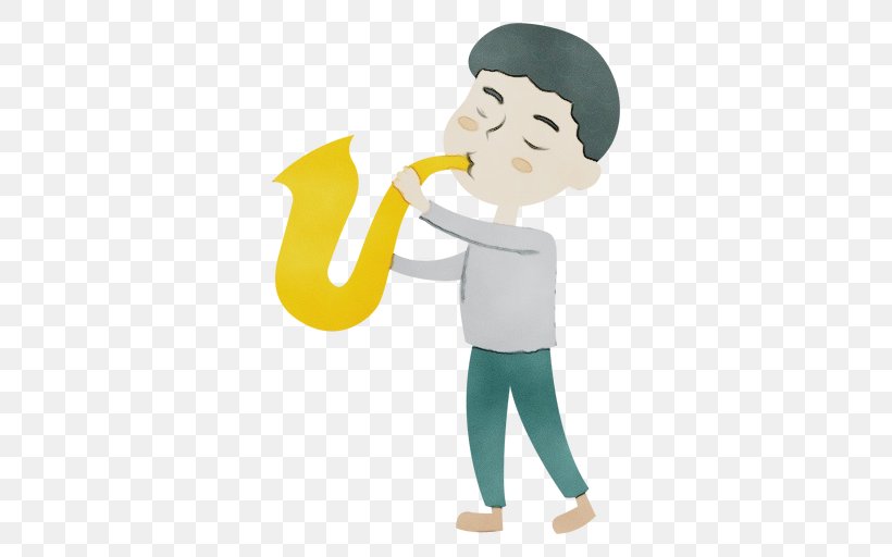 Cartoon Wind Instrument Bugle Musical Instrument, PNG, 512x512px, Watercolor, Bugle, Cartoon, Musical Instrument, Paint Download Free