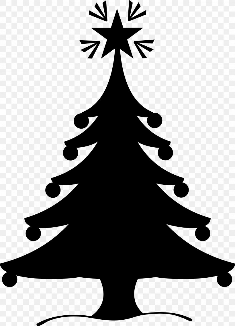 Santa Claus Clip Art Christmas Tree Christmas Day Image, PNG, 2555x3531px, Santa Claus, American Larch, Blackandwhite, Branch, Christmas Download Free