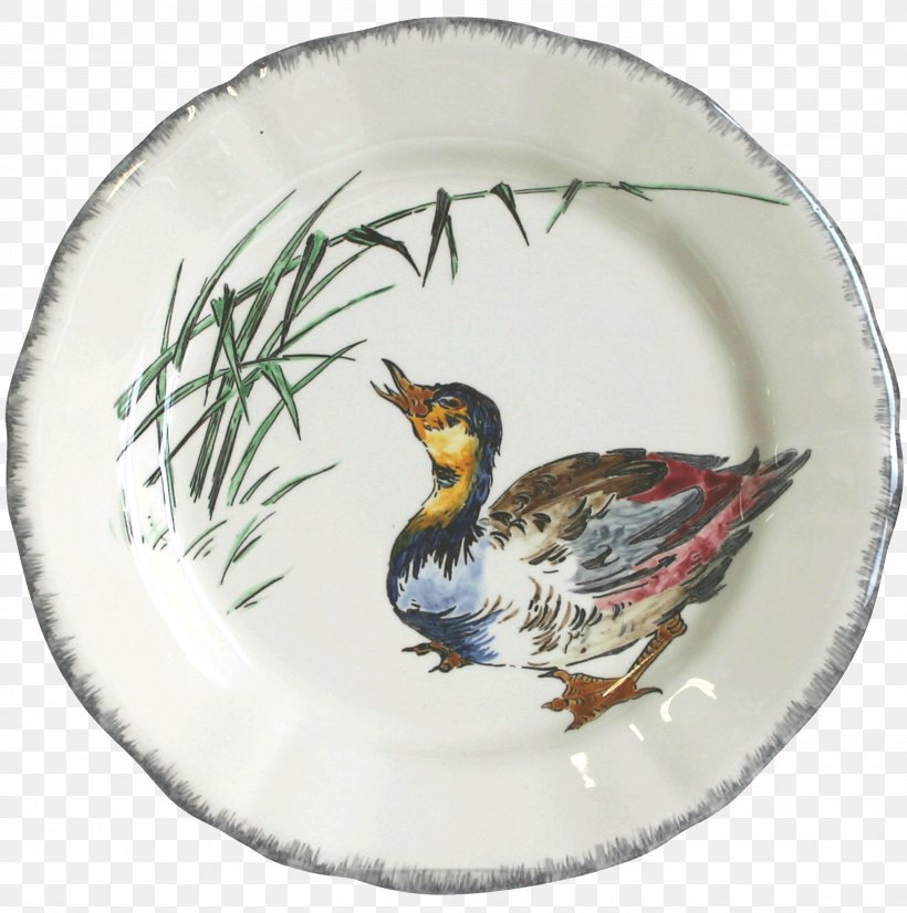 Plate Gien Bird Ducks, Geese And Swans, PNG, 2740x2761px, Plate, Beak, Bird, Dishware, Duck Download Free