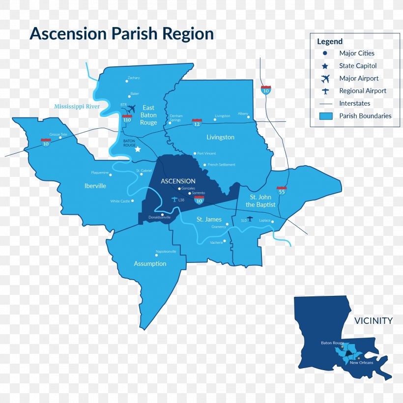 Ascension Parish West Feliciana Parish, Louisiana Map Iberville Parish, Louisiana Louisiana Commission On Law Enforcement, PNG, 2083x2083px, Ascension Parish, Area, Baton Rouge, City Map, Diagram Download Free