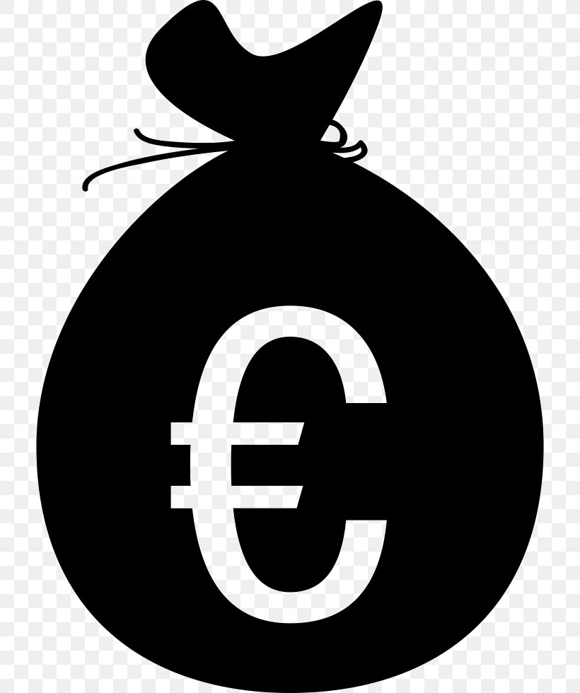 Money Bag Euro Sign Currency, PNG, 718x980px, Money Bag, Bag, Banknote, Black And White, Brand Download Free