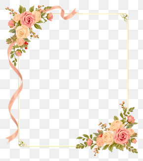 Rose Frame With Ribbon PNG
