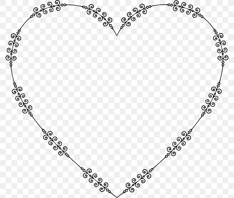 Line Art Heart Clip Art, PNG, 782x692px, Line Art, Anklet, Black And White, Body Jewelry, Chain Download Free