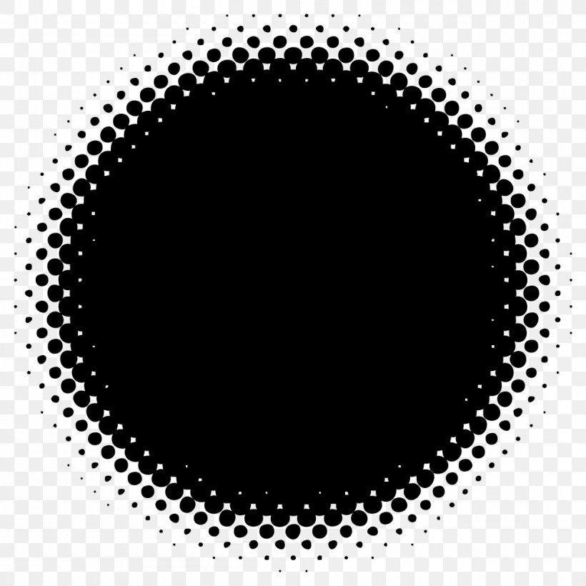 Black And White Halftone Circle Color Gradient, PNG, 1000x1000px, Black And White, Alaska 2100, Area, Black, Color Download Free