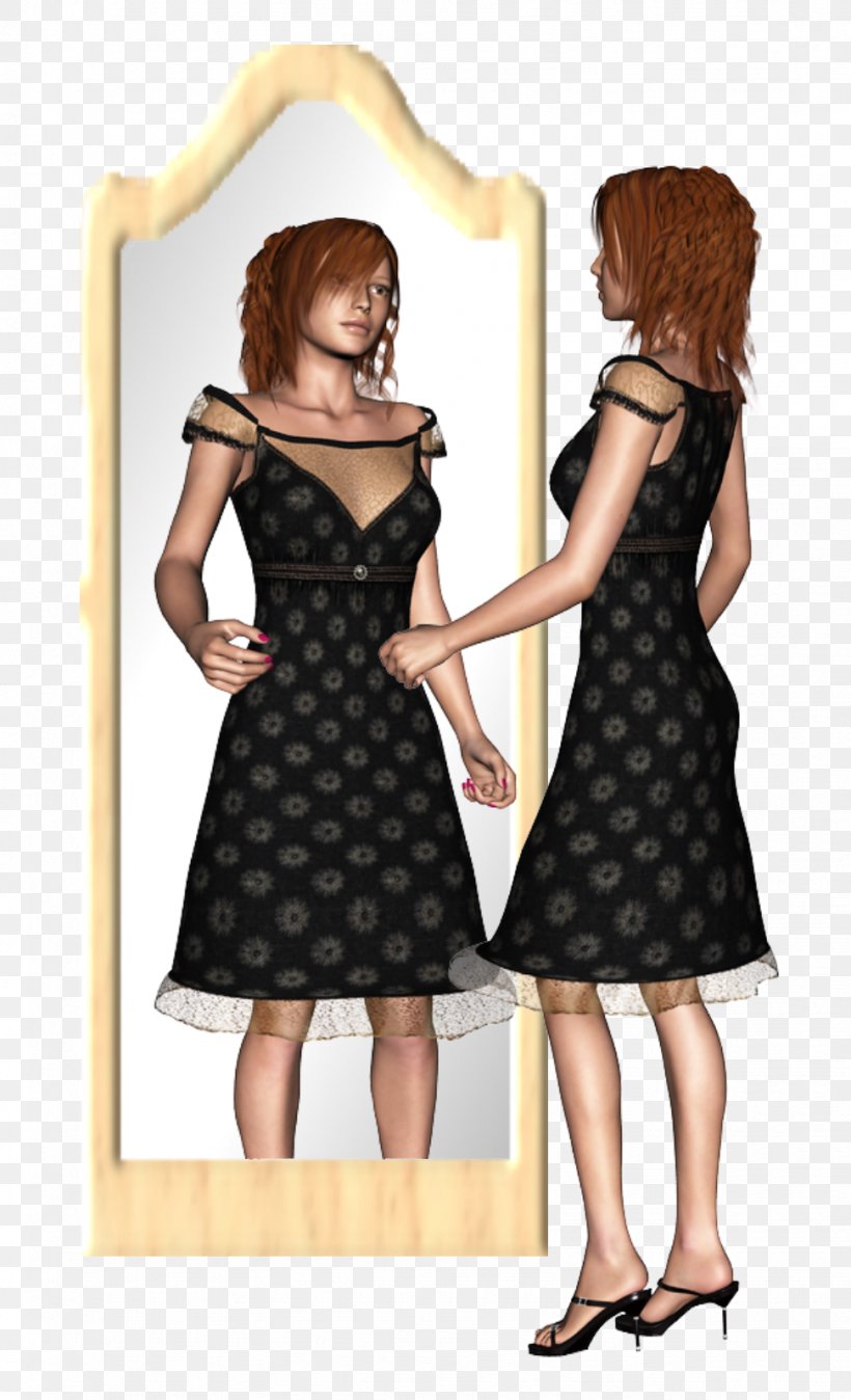 Little Black Dress Polka Dot Shoulder Gown, PNG, 972x1598px, Watercolor, Cartoon, Flower, Frame, Heart Download Free