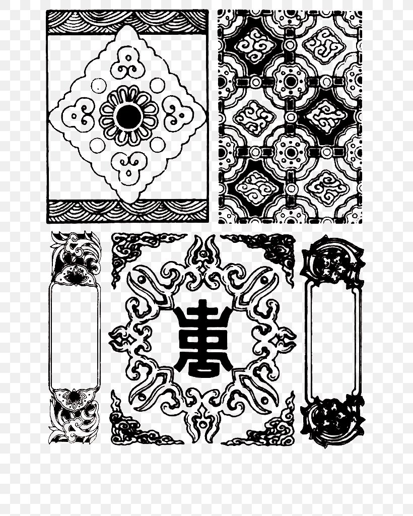 Motif Chinoiserie, PNG, 725x1024px, Motif, Area, Art, Black, Black And White Download Free