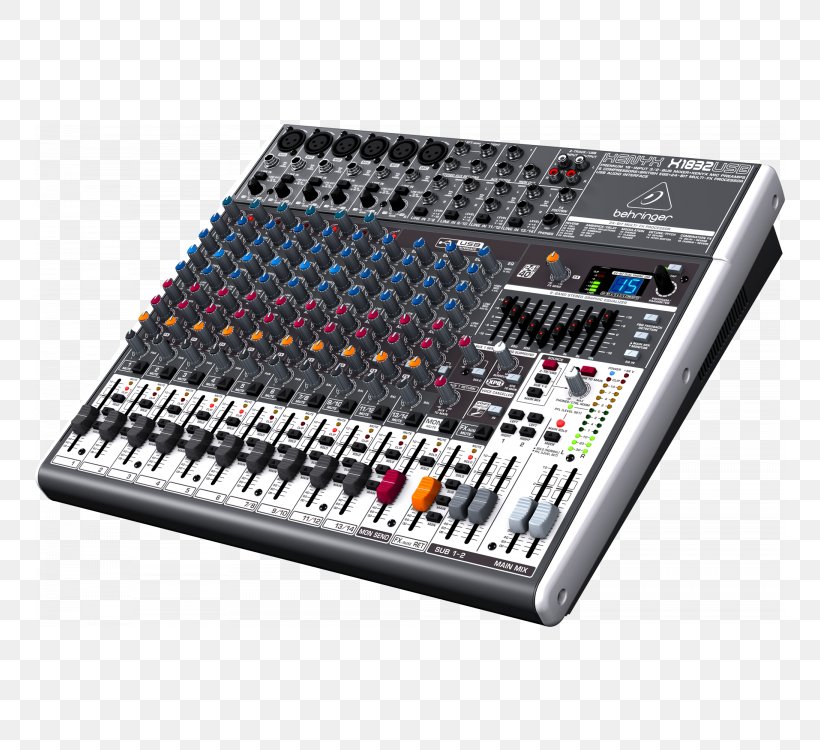 Microphone Behringer X1832USB Audio Mixers, PNG, 750x750px, Microphone, Audio, Audio Equipment, Audio Mixers, Behringer Download Free