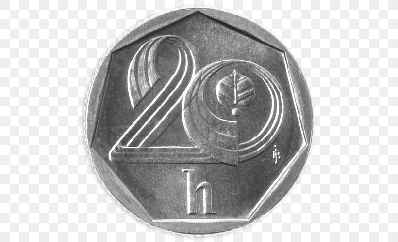 Coin Czech Republic Vzácne Mince Heller Mint, PNG, 500x500px, Coin, Black And White, Collecting, Currency, Czech Koruna Download Free