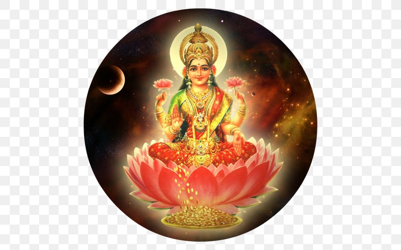 Lakshmi Devi Goddess Deity Hinduism, PNG, 512x512px, Lakshmi, Android, Aptoide, Christmas Ornament, Deity Download Free