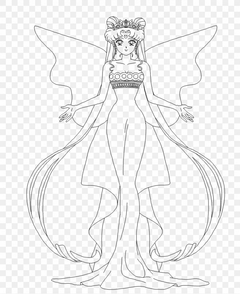Sailor Moon Queen Serenity Line Art Drawing, PNG, 1280x1563px, Sailor Moon, Artwork, Black And White, Coloring Book, Costume Design Download Free