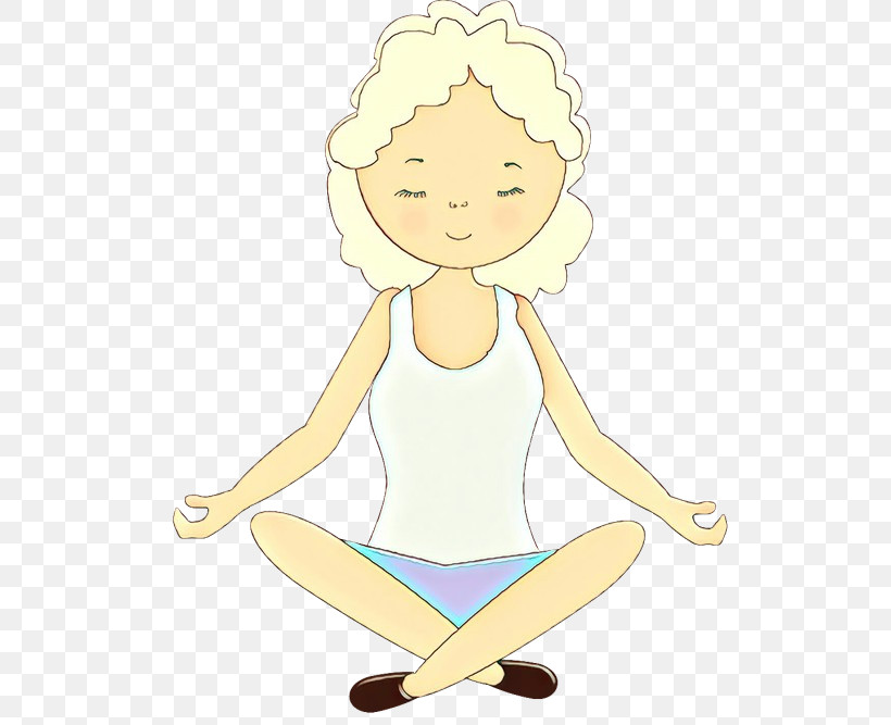 Cartoon Sitting Physical Fitness Balance Finger, PNG, 595x667px, Cartoon, Balance, Finger, Kneeling, Meditation Download Free