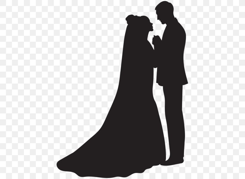 Silhouette Bridegroom Clip Art, PNG, 445x600px, Silhouette, Art Museum, Bing, Black And White, Bride Download Free