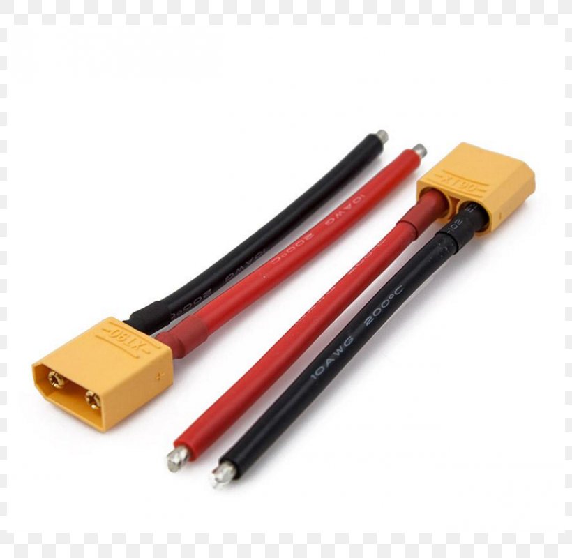 Electrical Connector Electrical Wires & Cable American Wire Gauge AC Adapter XT90 Lipo Pigtail Connection 10AWG, PNG, 800x800px, Electrical Connector, Ac Adapter, American Wire Gauge, Battery Management System, Battery Pack Download Free