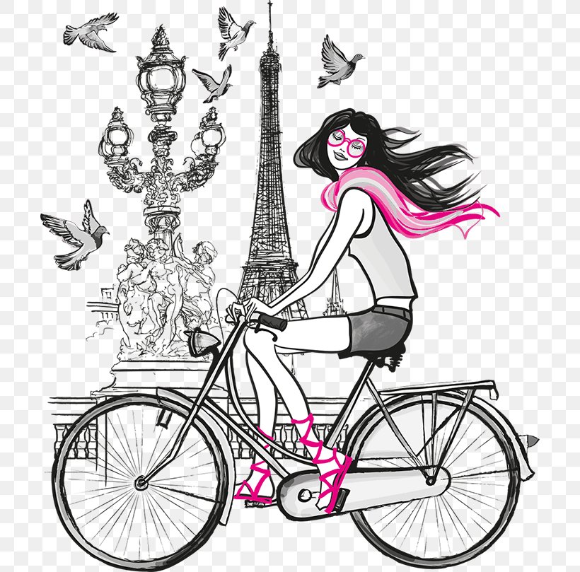 Eiffel Tower Wall Decal Bicycle, PNG, 706x809px, Eiffel Tower, Art, Bicycle, Bicycle Accessory, Bicycle Frame Download Free