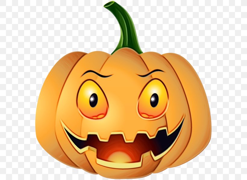 Pumpkin, PNG, 591x600px, Watercolor, Calabaza, Facial Expression, Fruit, Jackolantern Download Free