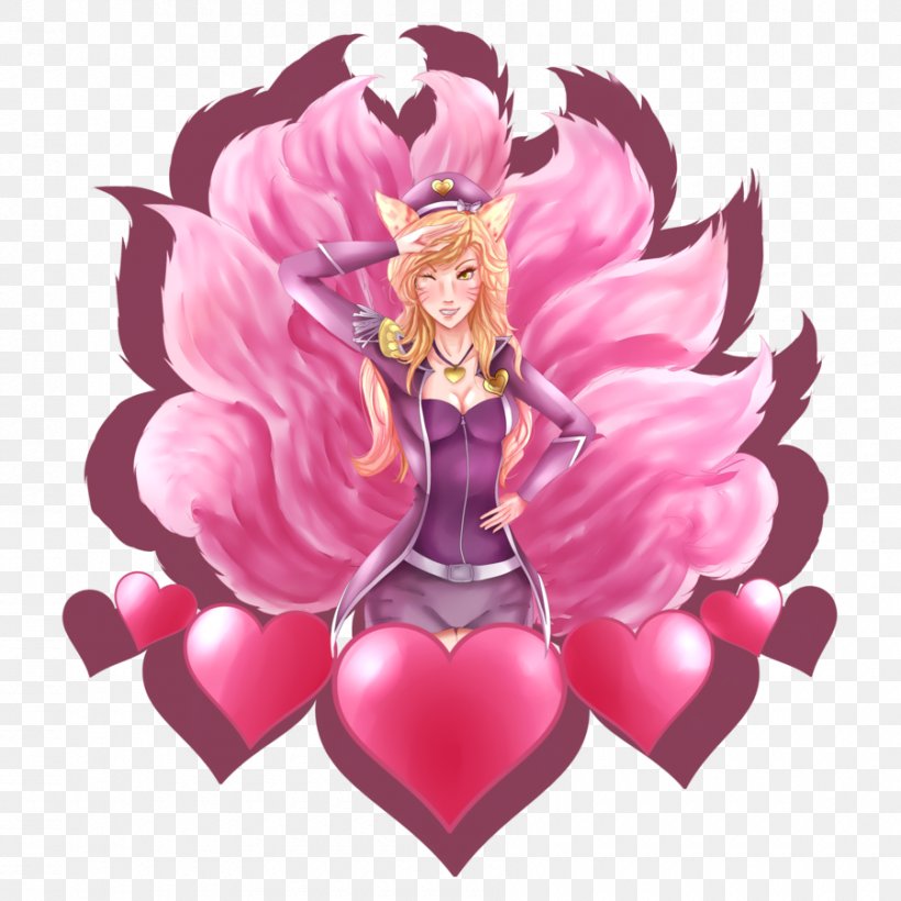 Ahri Drawing Fan Art Character Floral Design, PNG, 900x900px, Watercolor, Cartoon, Flower, Frame, Heart Download Free