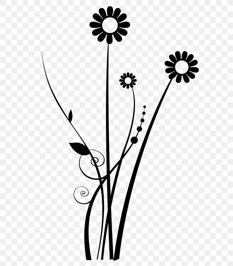 Floral Design Leaf Line Art Silhouette, PNG, 624x936px, Floral Design, Artwork, Black And White, Branch, Daisy Download Free