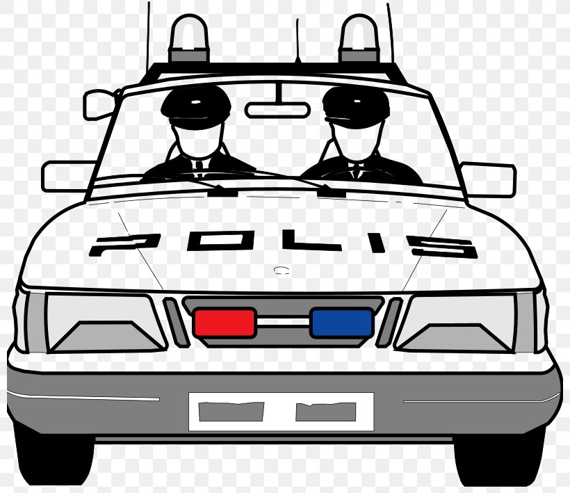Police Car Police Officer, PNG, 800x709px, Car, Animation, Automotive Design, Automotive Exterior, Black And White Download Free