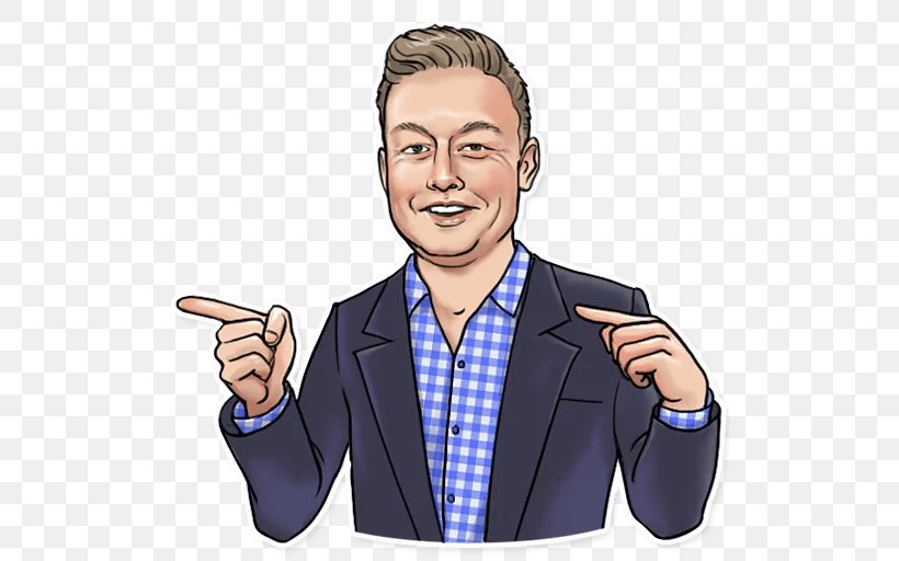 Elon Musk Sticker Telegram Messaging Apps Entrepreneur, PNG, 512x512px, Elon Musk, Business, Businessperson, Cartoon, Communication Download Free