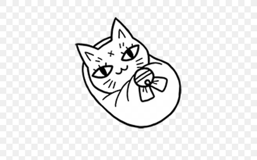 Whiskers Cat Telegram Sticker Clip Art, PNG, 512x512px, Whiskers, Artwork, Black, Black And White, Canidae Download Free