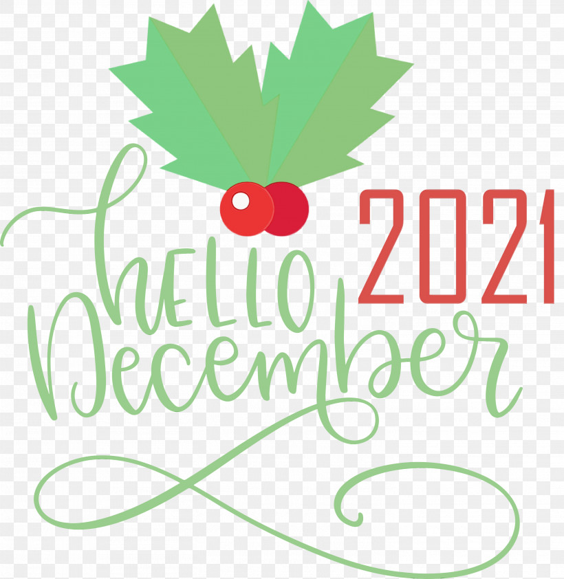 Floral Design, PNG, 2921x3000px, Hello December, December, Floral Design, Fruit, Green Download Free